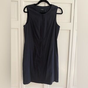 Sleeveless Linen Theory Dress | Navy | Size 6
